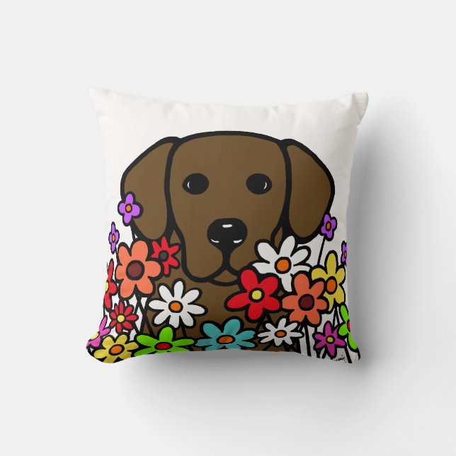Mooie ziel chocolade labrador illustratie kussen (Voorkant)