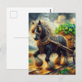 Mooie zigeuner Vanner trekken een kar van Shamrock Briefkaart (Voorkant / Achterkant)