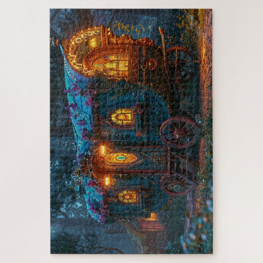 Mooie zigeunerwagen legpuzzel (Verticaal)