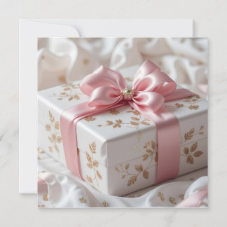 mooie zijden roze cadeau doos kaart