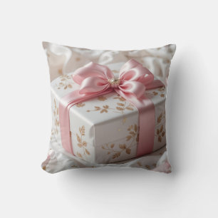mooie zijden roze cadeau doos kussen