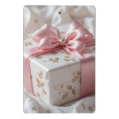mooie zijden roze cadeau doos mini klembord (Achterkant)
