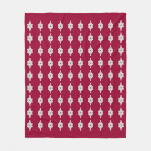 Mooie zilver en burgundy fleece deken