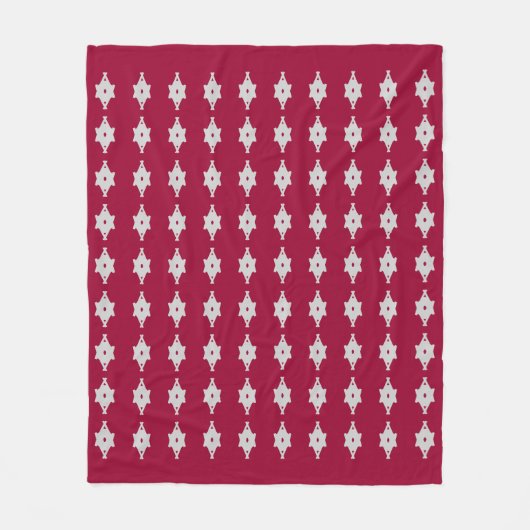Mooie zilver en burgundy fleece deken (Voorkant)