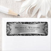 Mooie zilver en zwarte dampen en kant etiket (Insitu)