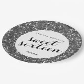 Mooie zilver Glitter Sweet 16 Papieren Bordje (Gekanteld)