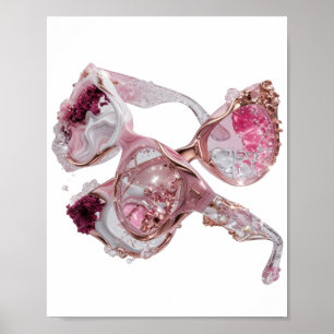 Mooie zilveren ABSTRACTE KUNST Grafisch ontwerp Poster
