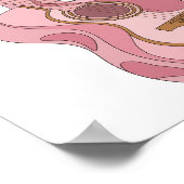 Mooie zilveren ABSTRACTE KUNST Kunstprint Poster (Hoek)