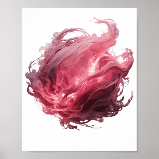 Mooie Zilveren ABSTRACTE KUNST Modeprint Poster (Voorkant)