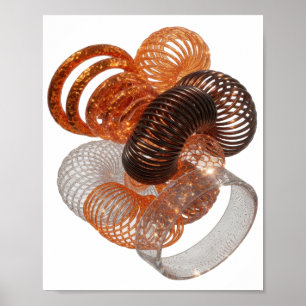 Mooie Zilveren ABSTRACTE KUNST Modeprint Poster