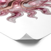 Mooie zilveren ABSTRACTE KUNST Modern ontwerp Poster (Hoek)