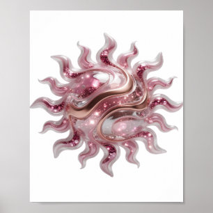 Mooie zilveren ABSTRACTE KUNST Modern ontwerp Poster