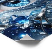 Mooie Zilveren BLAUWE IJSOOG Statement Design Poster (Hoek)