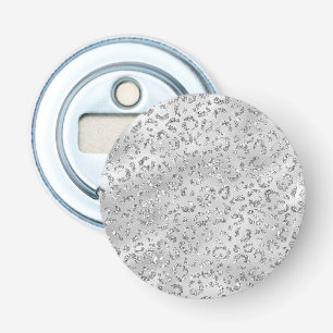Mooie zilveren cheeta luipaard vel print patroon button flesopener