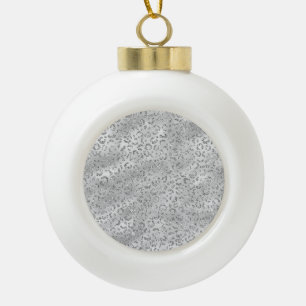 Mooie zilveren cheeta luipaard vel print patroon keramische bal ornament