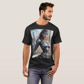 Mooie zilveren cyborg t-shirt (Voorkant volledig)