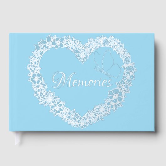 Mooie zilveren Folie gastenboek (Voorkant)