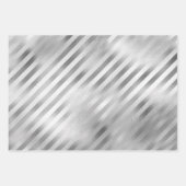 Mooie, zilveren gestreepte bruiloft inpakpapier vel (Voorkant 3)