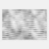 Mooie, zilveren gestreepte bruiloft inpakpapier vel (Voorkant)