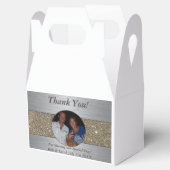 Mooie zilveren & gouden bruiloft foto schitteren bedankdoosjes (Geopend)