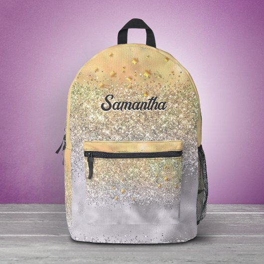 Mooie zilveren gouden Glitter sterren monogram Bedrukte Rugzak