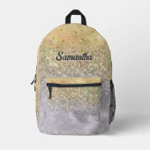 Mooie zilveren gouden Glitter sterren monogram Bedrukte Rugzak (Voorkant)