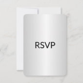 Mooie zilveren gradiënt glans RSVP met menu (Achterkant)