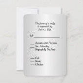 Mooie zilveren gradiënt glans RSVP met menu (Voorkant)
