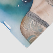 Mooie zilveren haired vrouw decoupage meubels tissuepapier (Detail)