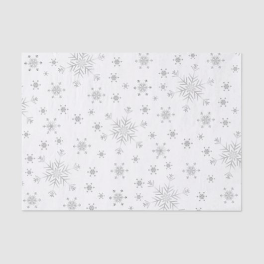 Mooie zilveren kerstsnowflakes tissuepapier (Voorkant)