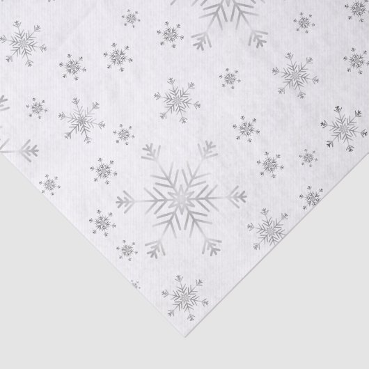 Mooie zilveren kerstsnowflakes tissuepapier (Detail)