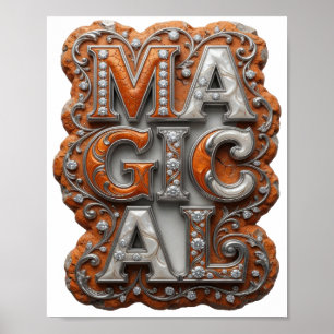 Mooie zilveren MAGISCHE Statement Ontwerp Poster