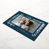 Mooie zilveren nostalgische kerstornamenten slinge folie feestdagenkaart (Gedraaid)