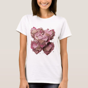 Mooie Zilveren ONTBROKEN HART Slogan Design T-shirt