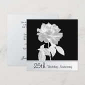 Mooie Zilveren Roos 25e Huwelijksjubileum Feest Kaart (Voorkant / Achterkant)