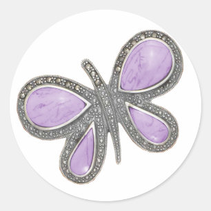 Mooie zilveren vlinder bruiloft Stickers