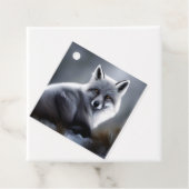 Mooie zilveren vos bedankjes labels (In situ)