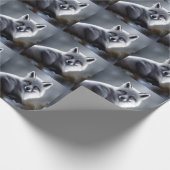 Mooie zilveren vos cadeaupapier (Hoek)