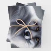 Mooie zilveren vos inpakpapier vel (In situ)