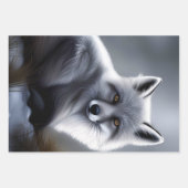 Mooie zilveren vos inpakpapier vel (Voorkant)