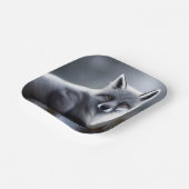 Mooie zilveren vos papieren bordje (Gebogen)