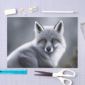 Mooie zilveren vos tissuepapier (Craft)