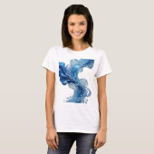 Mooie zilveren WATER'S WAVE Citatenshirt T-shirt (Voorkant volledig)