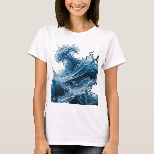 Mooie Zilveren WATERSPATTING Aangepaste T-shirt v2 (Voorkant)