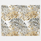 Mooie zilvergouden palmbladeren fleece deken (Voorkant (Horizontaal))