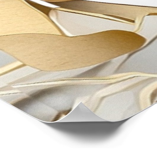 Mooie zilvergouden palmbladeren poster (Hoek)