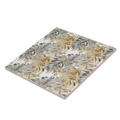 Mooie zilvergouden palmbladeren tegeltje (Zijkant)