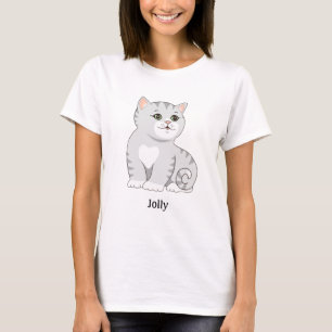 Mooie zilvergrijze tabby poes kat T-shirt