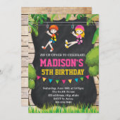 Mooie zip line uitnodiging (Voorkant / Achterkant)