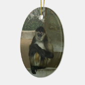 Mooie zittende aap keramisch ornament (Links)